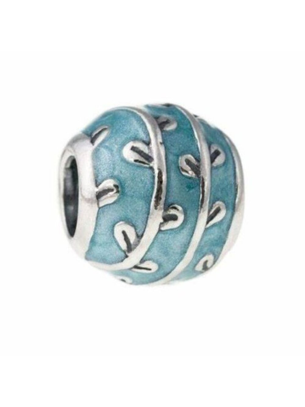 Pandora  Light Blue Enamel Vines Bead -790525EN18 Retired 925 …